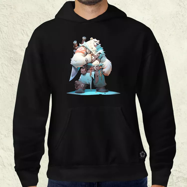 Chibi szamuráj jegesmedve v1 férfi pulóver