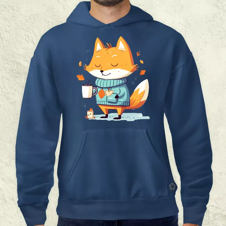 Cuki róka teázik v1 férfi pulóver