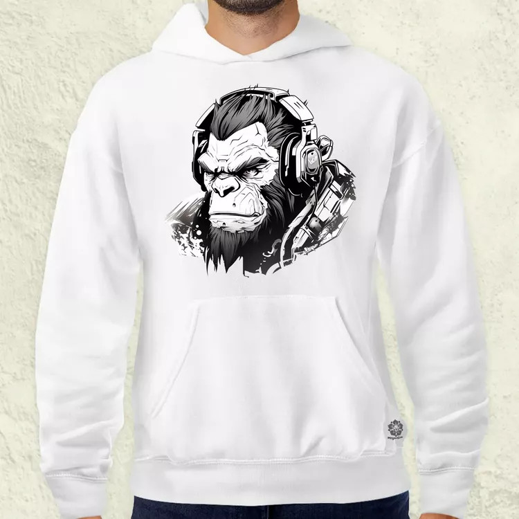 Cyberpunk gorilla v1 férfi pulóver