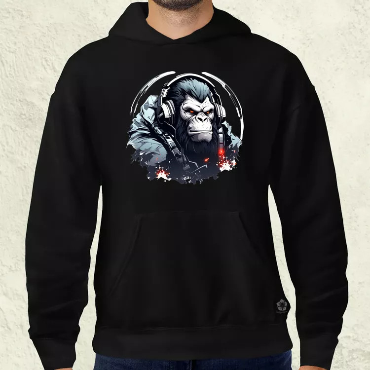 Cyberpunk gorilla v2 férfi pulóver