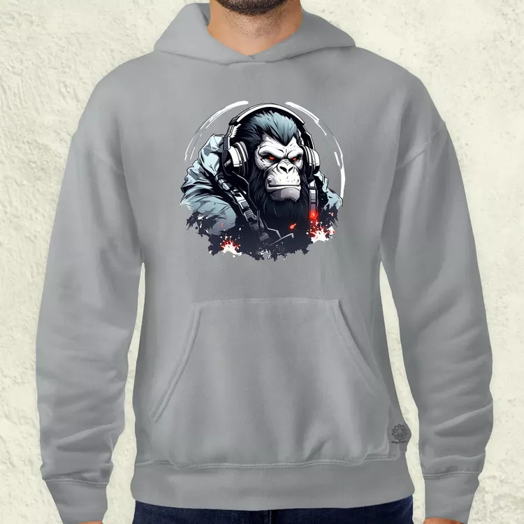 Cyberpunk gorilla v2 férfi pulóver