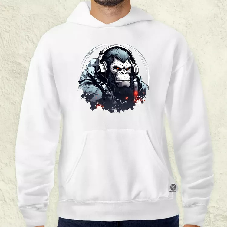 Cyberpunk gorilla v2 férfi pulóver