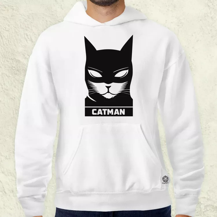 Catman fekete férfi pulóver