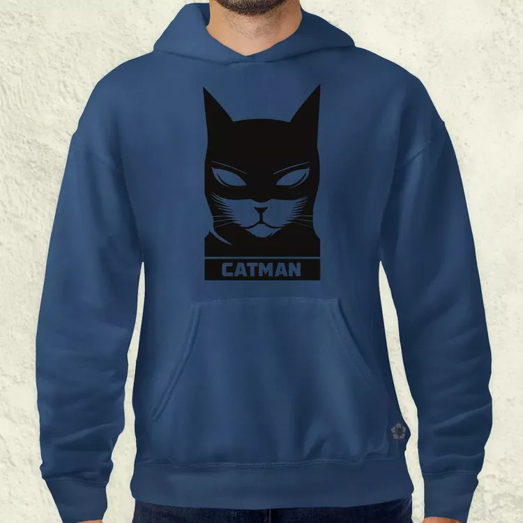 Catman fekete férfi pulóver