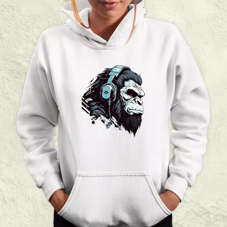 Cyberpunk gorilla v4 női pulóver