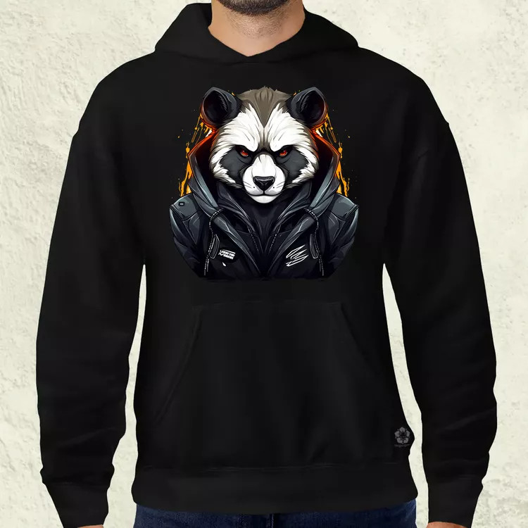 Cyberpunk panda v2 férfi pulóver