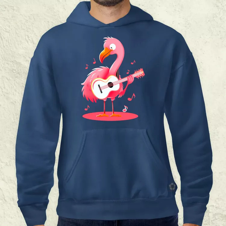 Flamingó gitározik v1 férfi pulóver