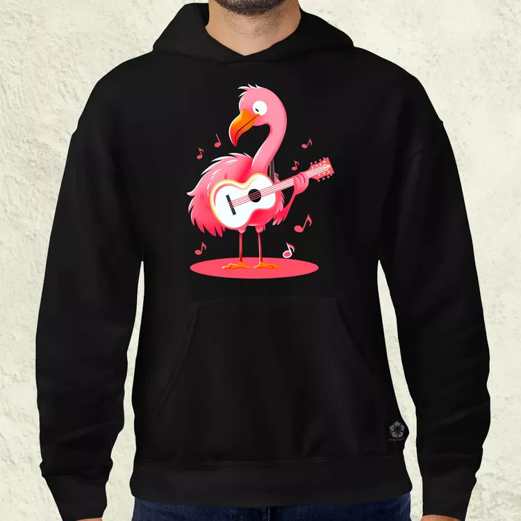 Flamingó gitározik v1 férfi pulóver