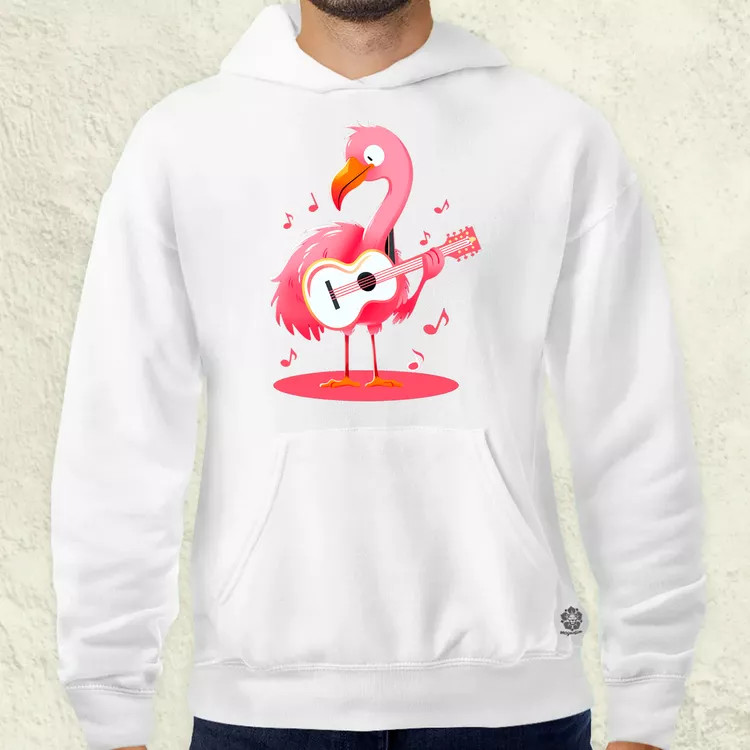 Flamingó gitározik v1 férfi pulóver