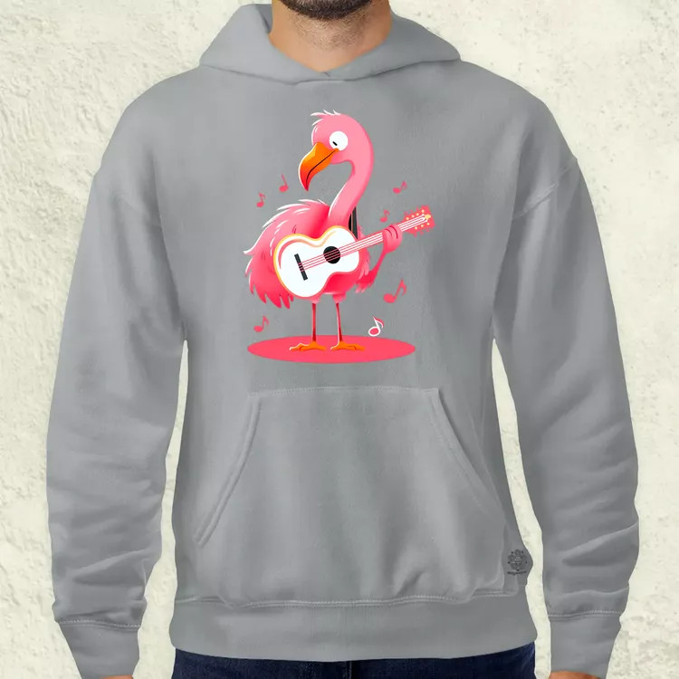 Flamingó gitározik v1 férfi pulóver