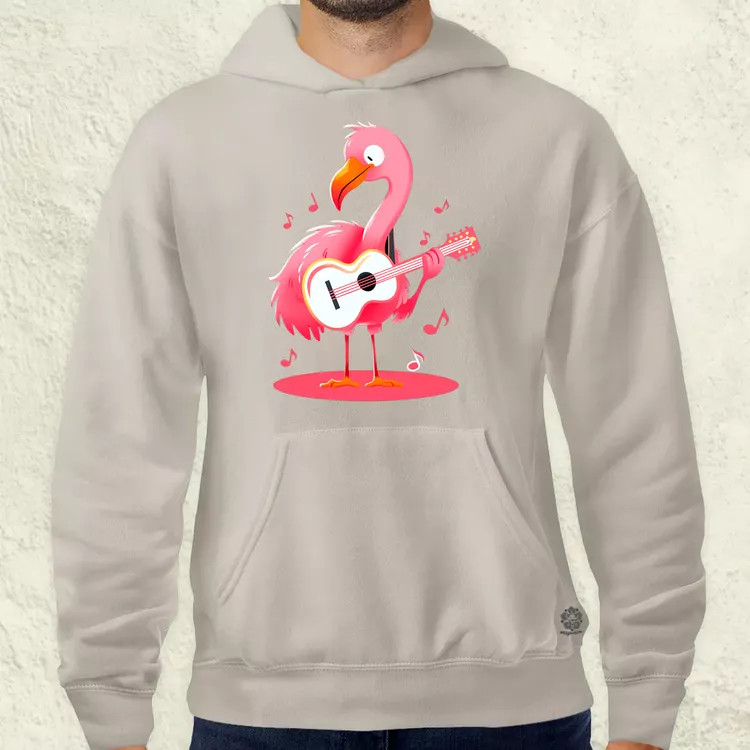 Flamingó gitározik v1 férfi pulóver