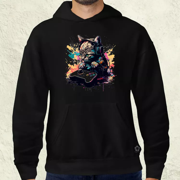 Gamer cica v1 férfi pulóver