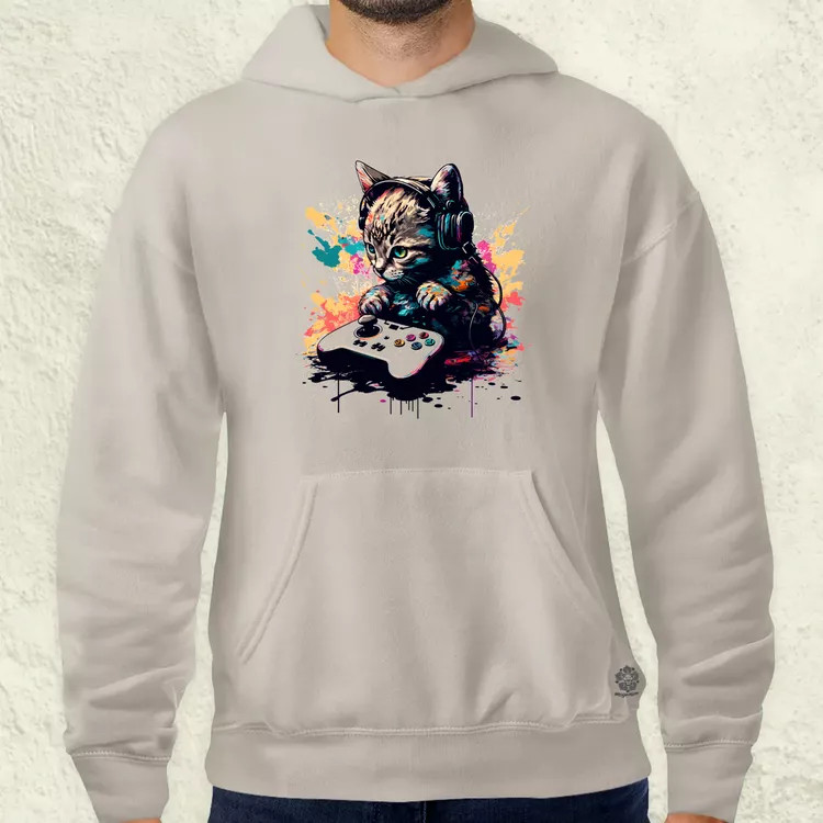 Gamer cica v1 férfi pulóver