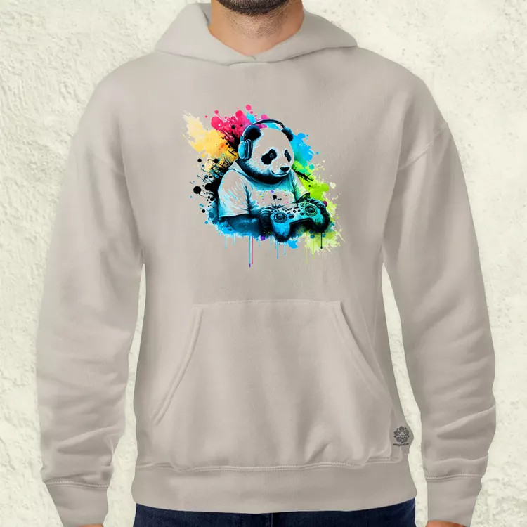 Gamer panda férfi pulóver