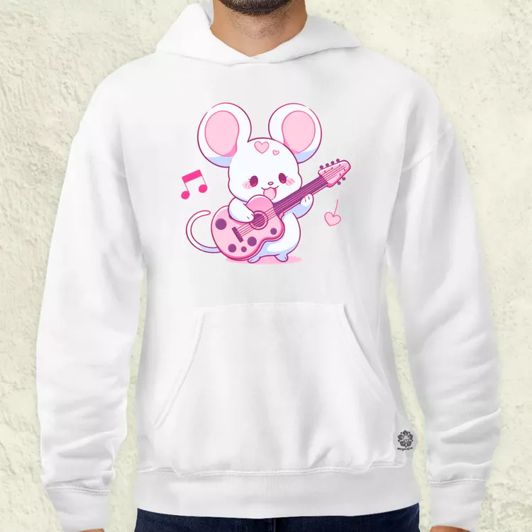 Gitáros egér v2 férfi pulóver