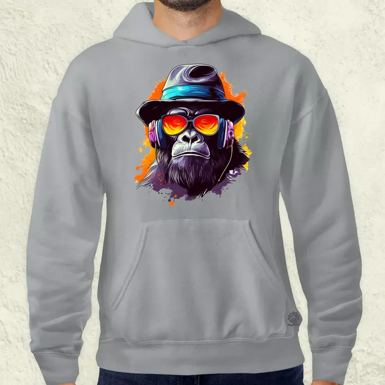 Gorilla zenét hallgat v10 férfi pulóver