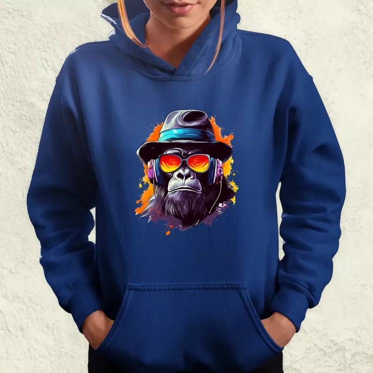 Gorilla zenét hallgat v10 női pulóver