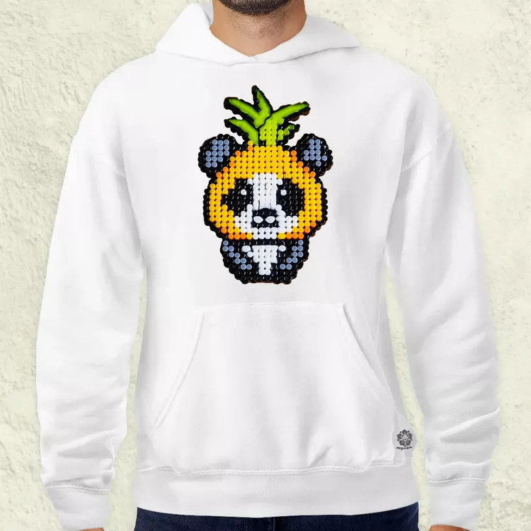 Gyöngy kawaii ananász panda v2 férfi pulóver