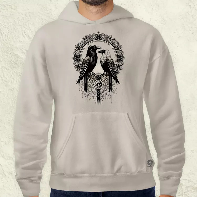 Hugin és Munin amulett v2 férfi pulóver