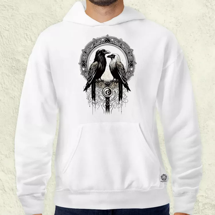 Hugin és Munin amulett v2 férfi pulóver