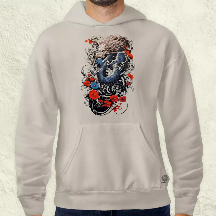 Irezumi sárkány férfi pulóver
