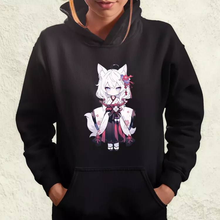 Chibi macskalány v1 női pulóver