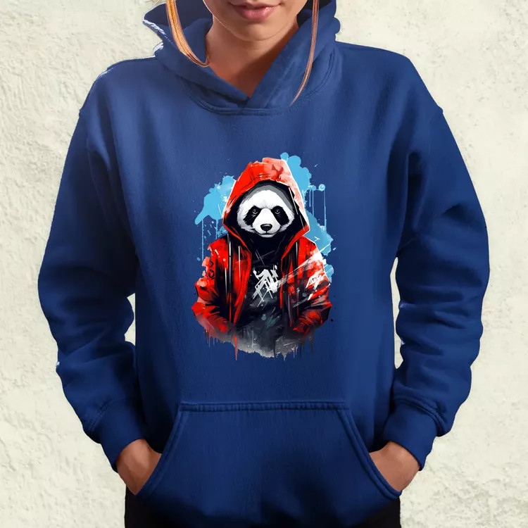 Kapucnis panda v1 női pulóver