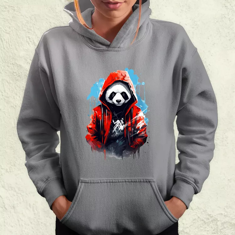 Kapucnis panda v1 női pulóver