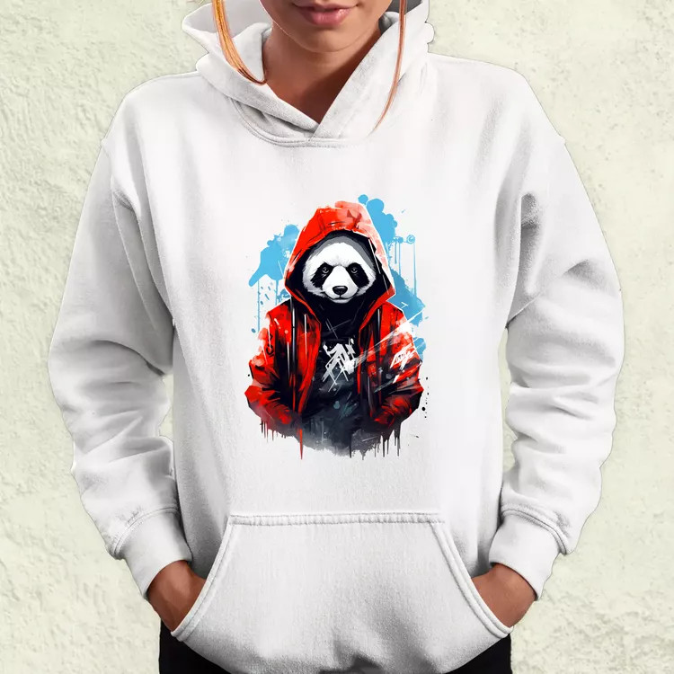 Kapucnis panda v1 női pulóver