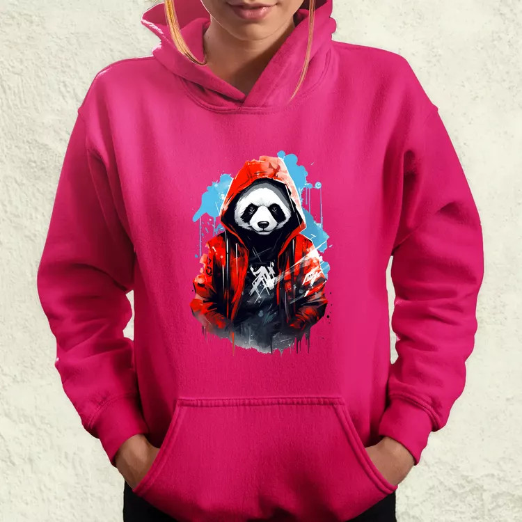 Kapucnis panda v1 női pulóver