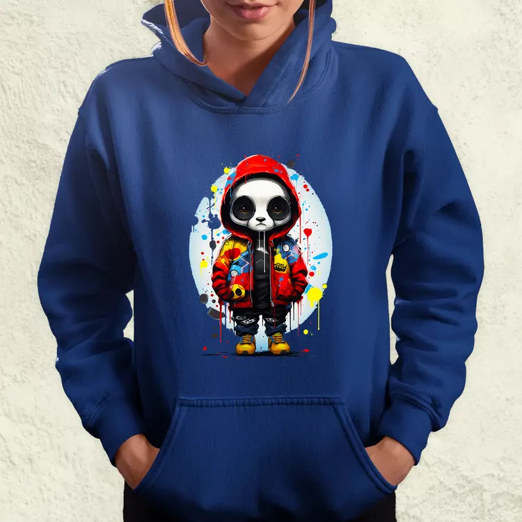 Kapucnis panda v2 női pulóver