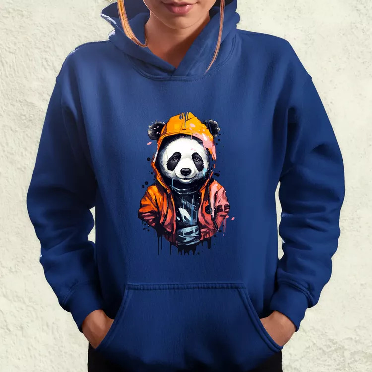 Kapucnis panda v3 női pulóver