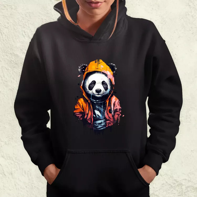 Kapucnis panda v3 női pulóver