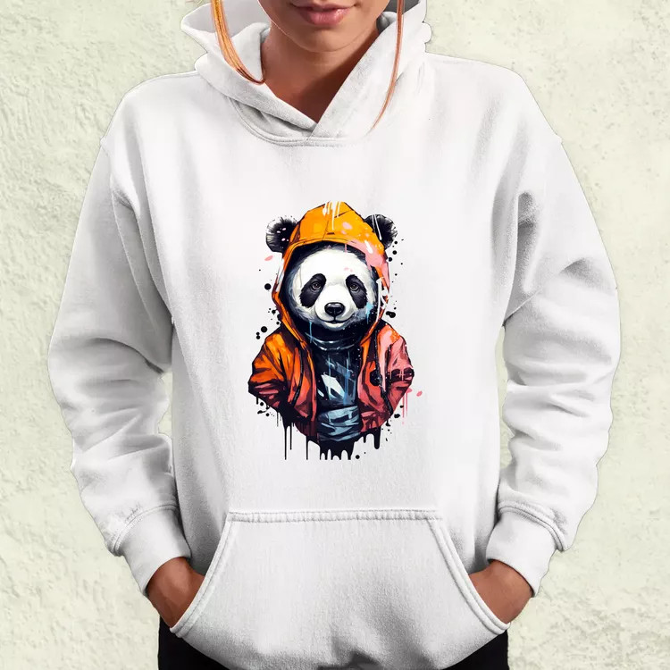 Kapucnis panda v3 női pulóver