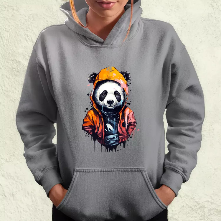Kapucnis panda v3 női pulóver