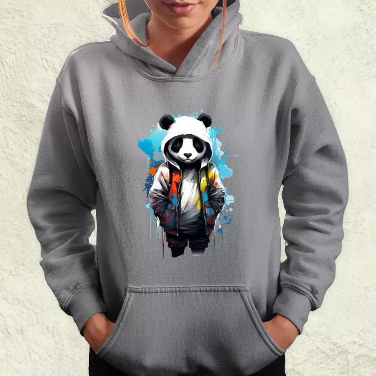 Kapucnis panda v4 női pulóver