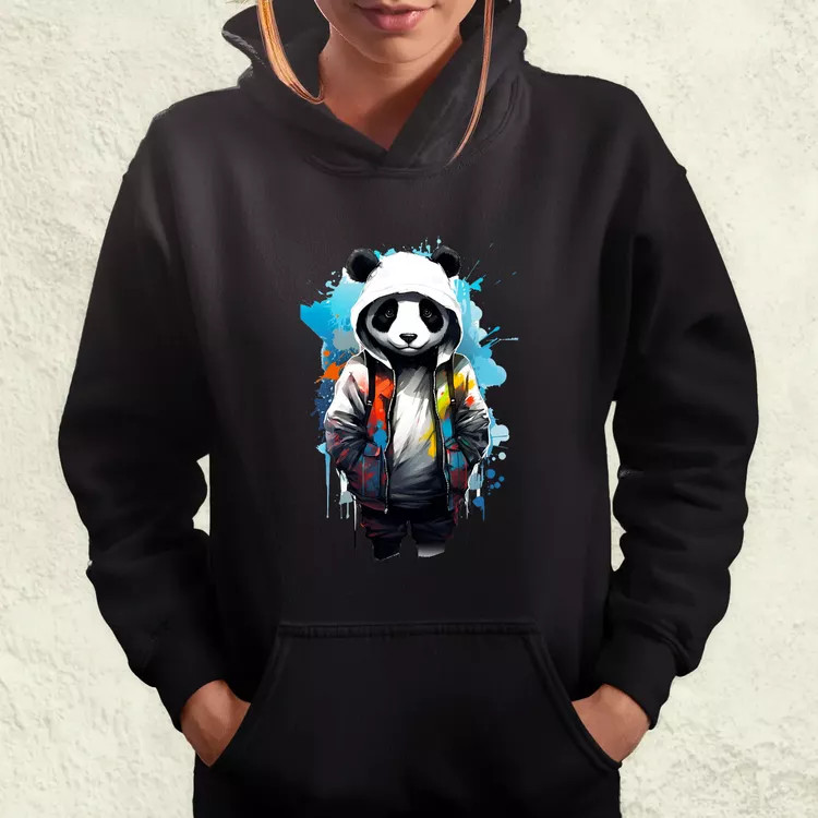 Kapucnis panda v4 női pulóver