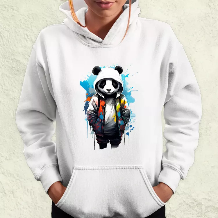 Kapucnis panda v4 női pulóver
