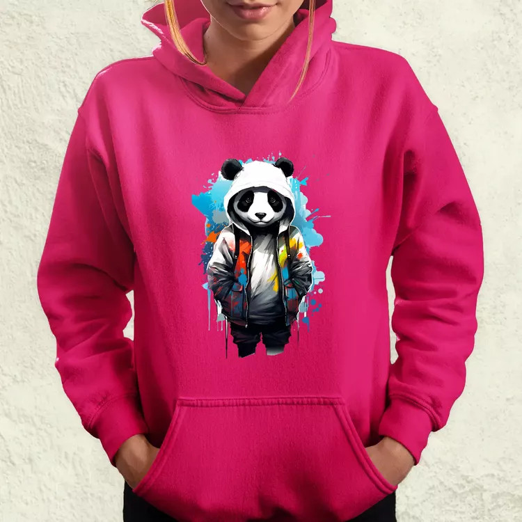 Kapucnis panda v4 női pulóver