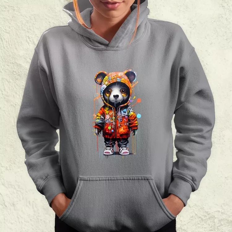 Kapucnis panda v5 női pulóver