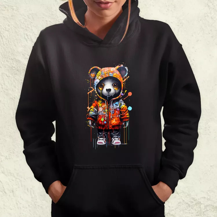 Kapucnis panda v5 női pulóver