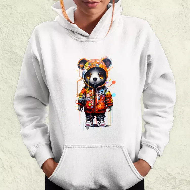 Kapucnis panda v5 női pulóver