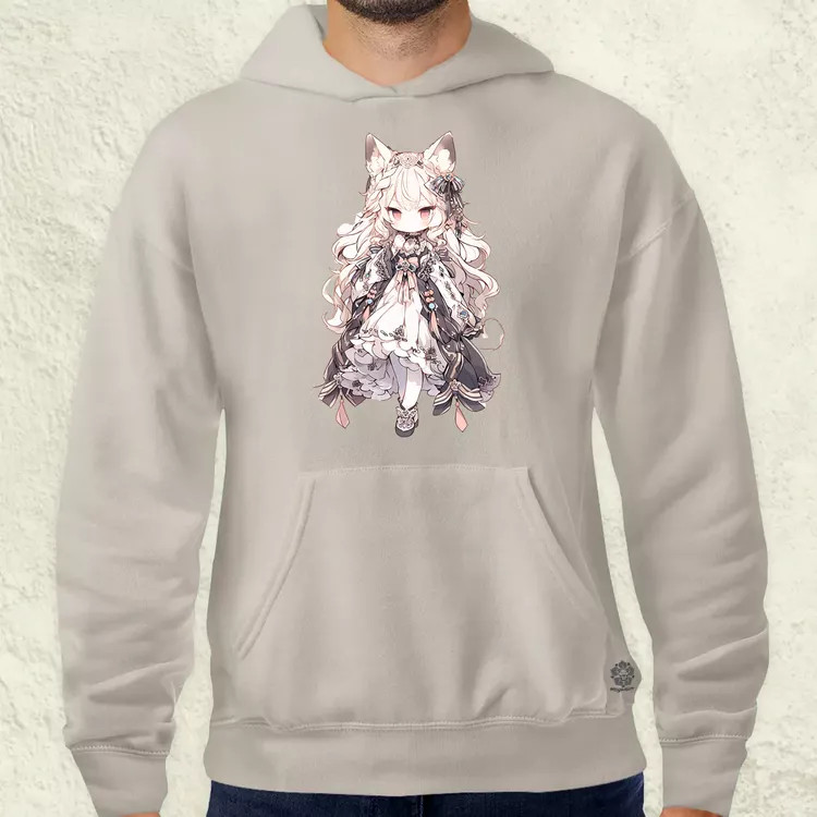 Chibi macskalány v3 férfi pulóver