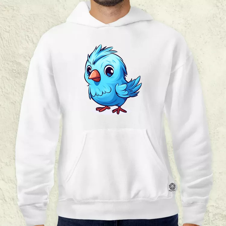 Kawaii kék madár v2 férfi pulóver