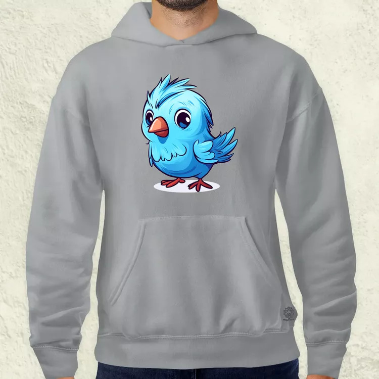 Kawaii kék madár v2 férfi pulóver