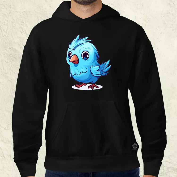 Kawaii kék madár v2 férfi pulóver
