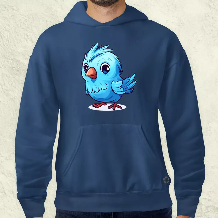 Kawaii kék madár v2 férfi pulóver