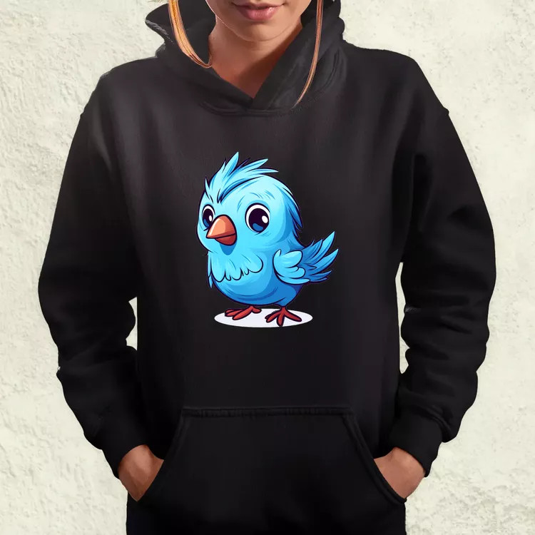 Kawaii kék madár v2 női pulóver