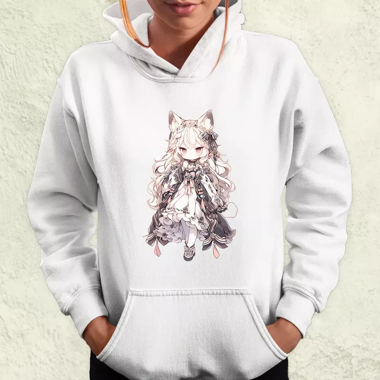 Chibi macskalány v3 női pulóver