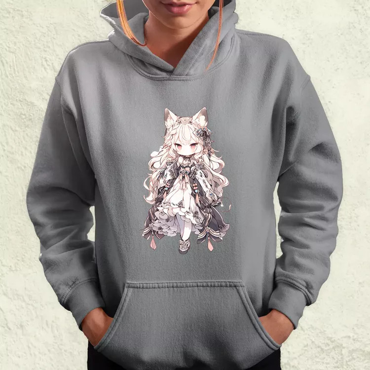 Chibi macskalány v3 női pulóver